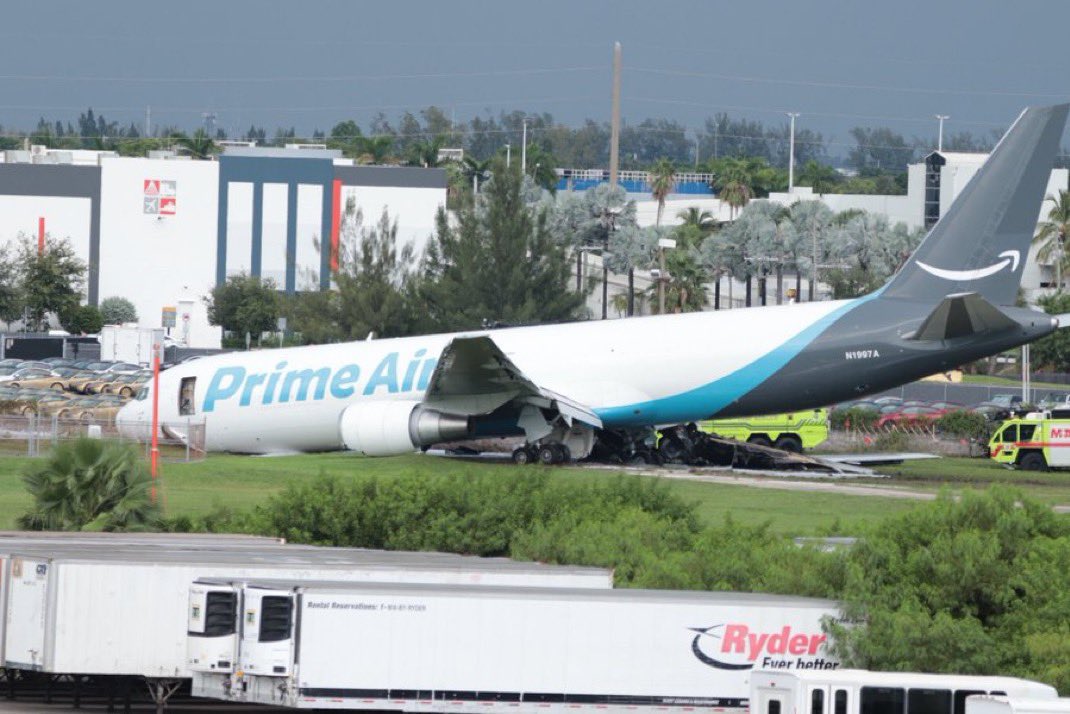 Amazon Prime Air Boeing 767 Overruns Runway at Miami International Airport, Killing Five