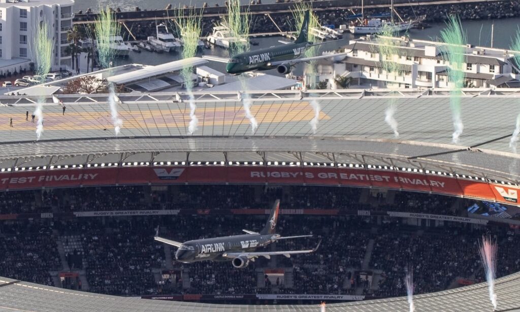 The manoeuvre garnered significant attention due to its close proximity to the stadium’s roof | Image Credit: Ethan Bernhardi